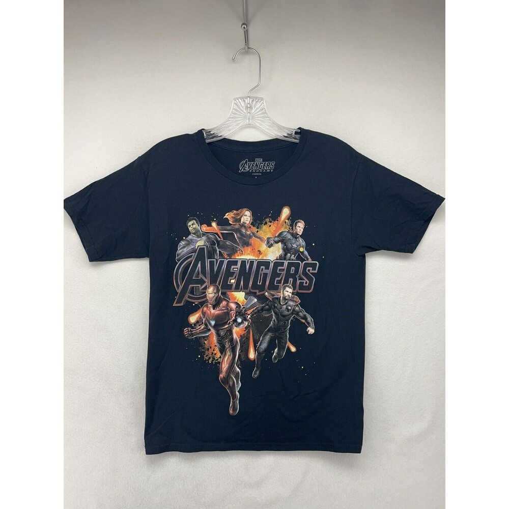 MARVEL AVENGERS ENDGAME BOYS SHIRT BLACK LARGE L COTTON SHORT SLEEVE T-SHIRT